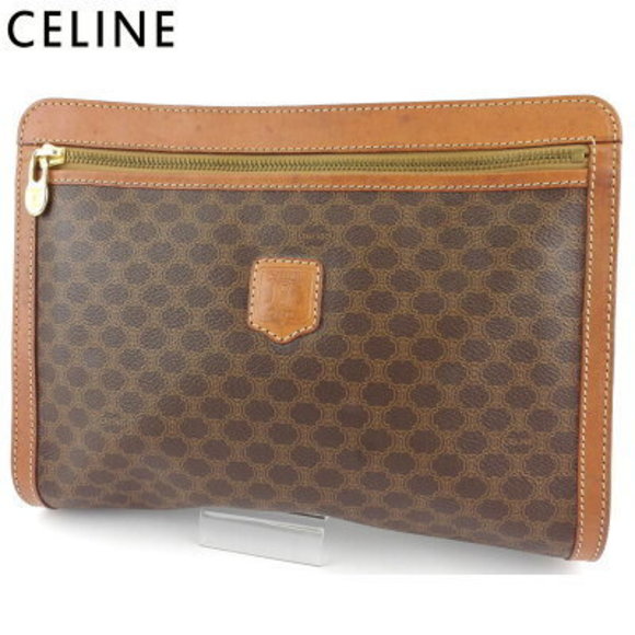Celine clutch bag Shoulder Bag brown beige macadam leather - Picture 1 of 6